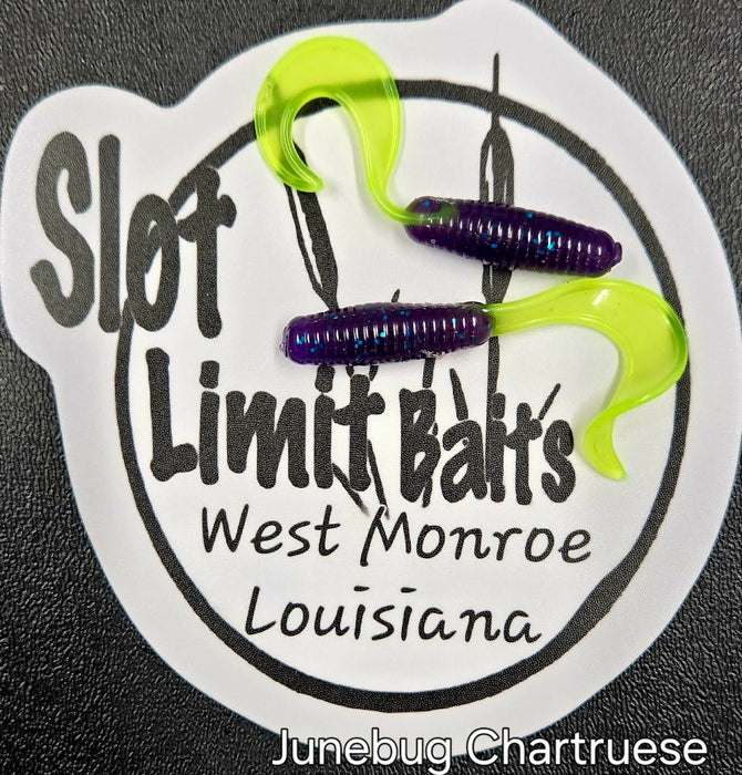 Slot Limit Baits 2in Curly Tail Grub Plastic Fishing Tube (12 pack)