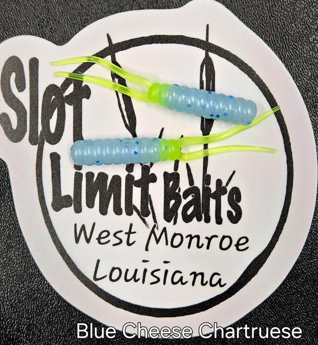 Slot Limit Baits 2.5in Twin Tail Plastic Crappie Fishing Tube (12 Pack)