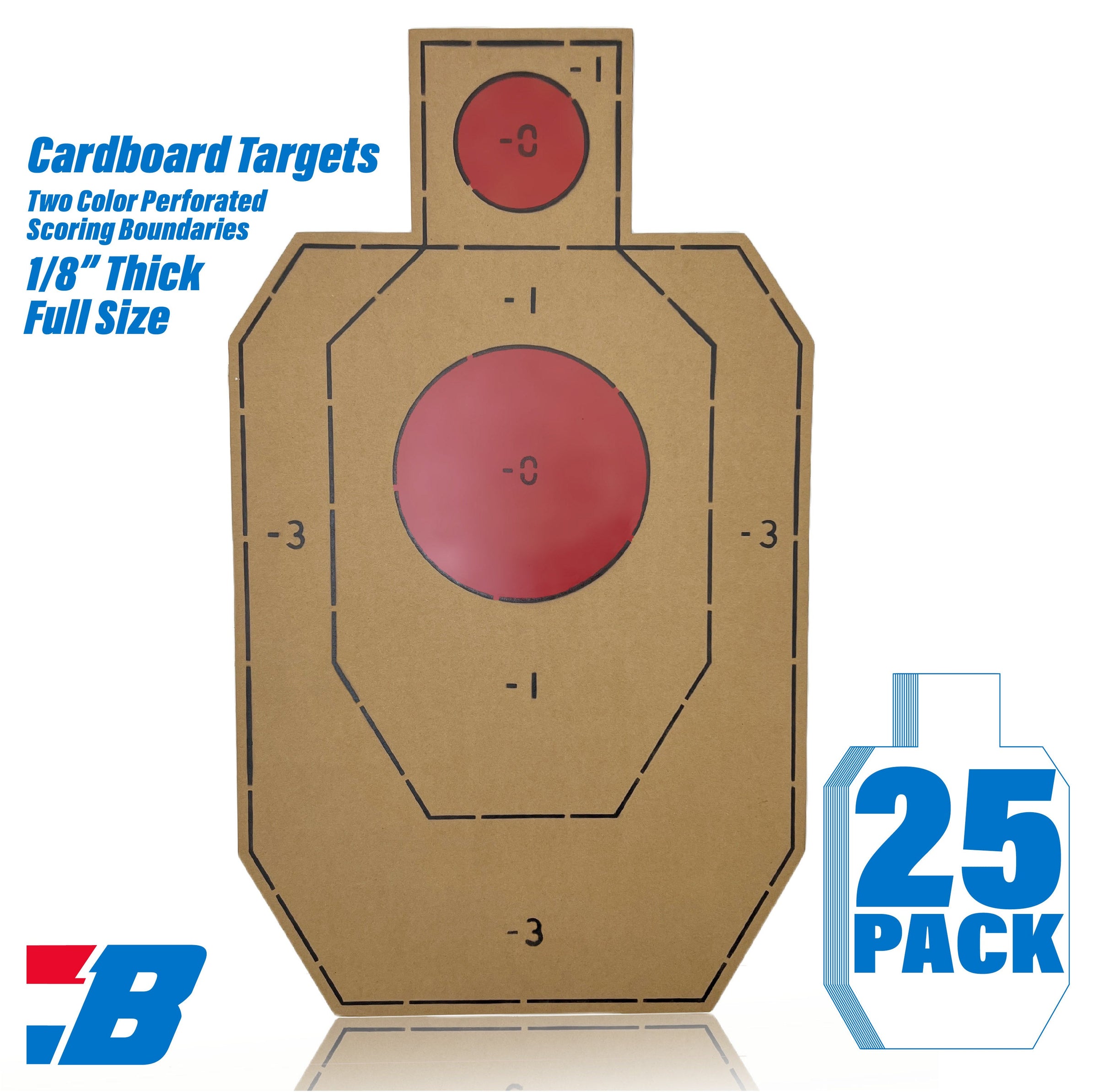 Bash Targets Cardboard Silhouette IPDA Black Red — Targets Unlimited