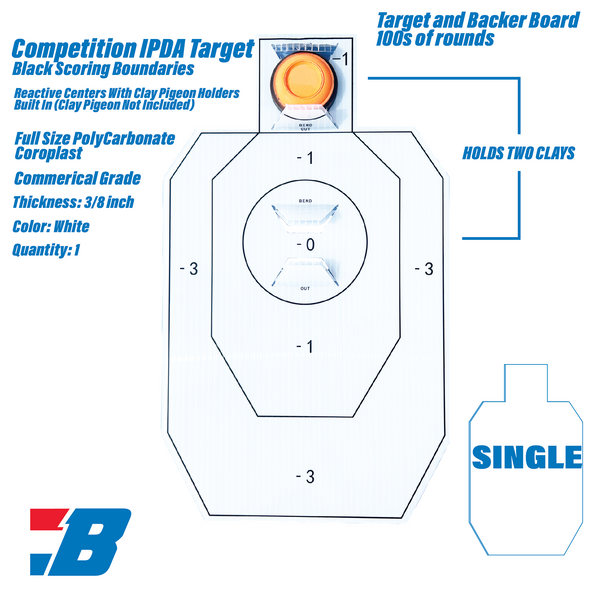 Bash Targets Coroplast Silhouette IPDA Clay