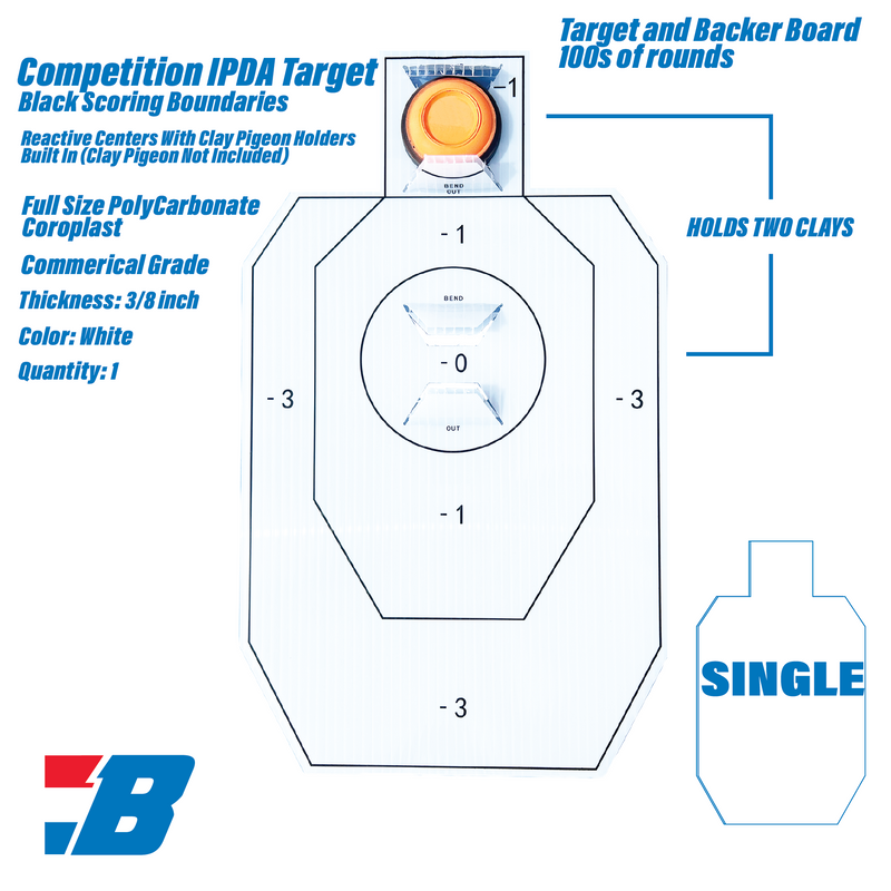 Bash Targets Coroplast Silhouette IPDA Clay