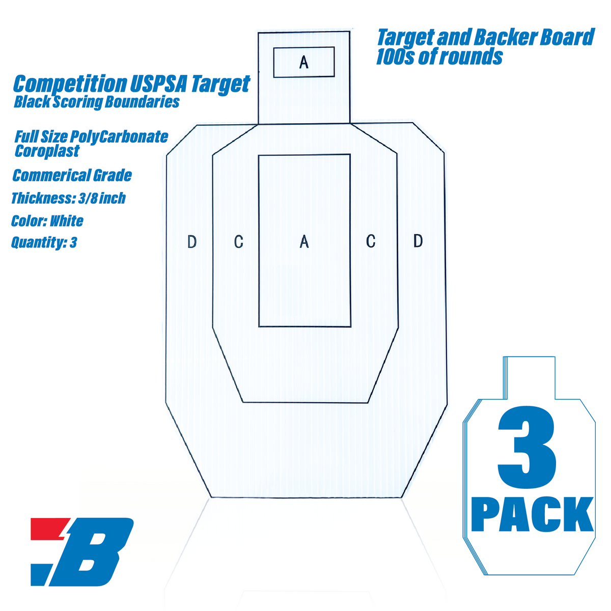 Coroplast Silhouette USPSA-3Pack