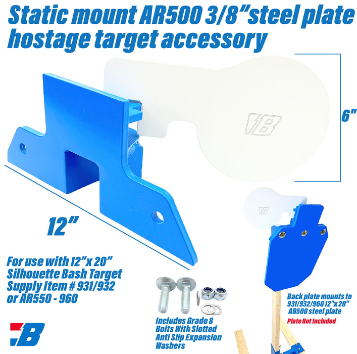 Bash Targets Static Mount Hostage AR500 - 12x20 - 3/8"