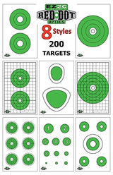 200 EZ2C Paper Shooting Targets 8 Red Dot Optics Styles 11”x17” USA MADE