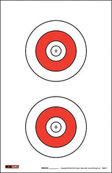 EZ2C Targets #2: Double Bullseye Paper Shooting Range Targets USA MADE 11”x17”