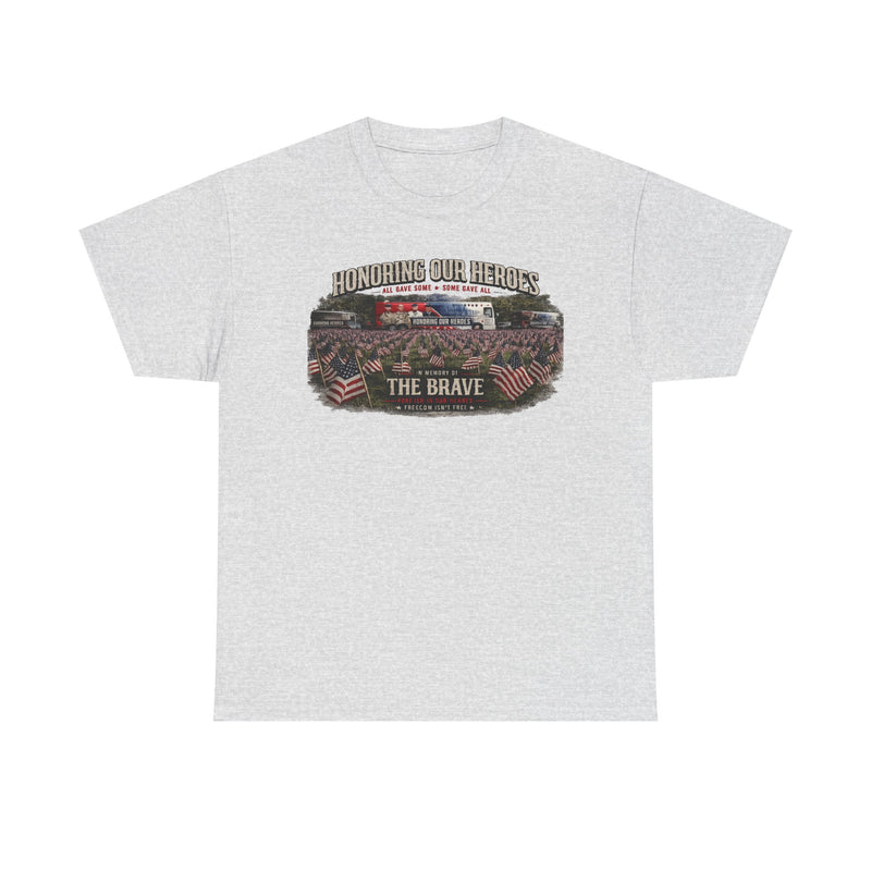 Honoring Our Heroes military memorial Tee | The Brave, American flag