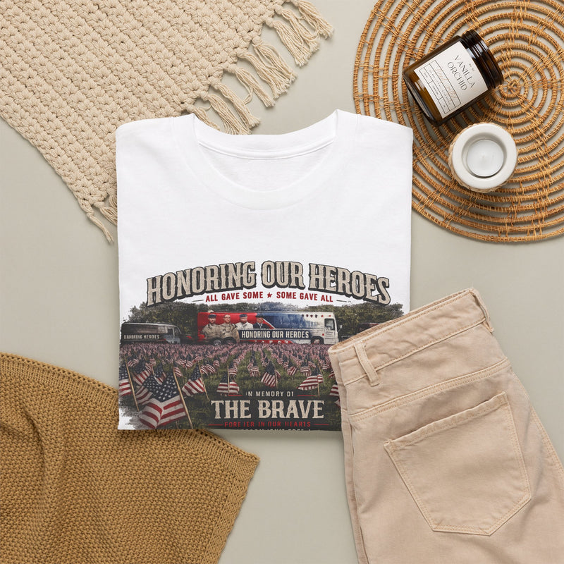 Honoring Our Heroes military memorial Tee | The Brave, American flag