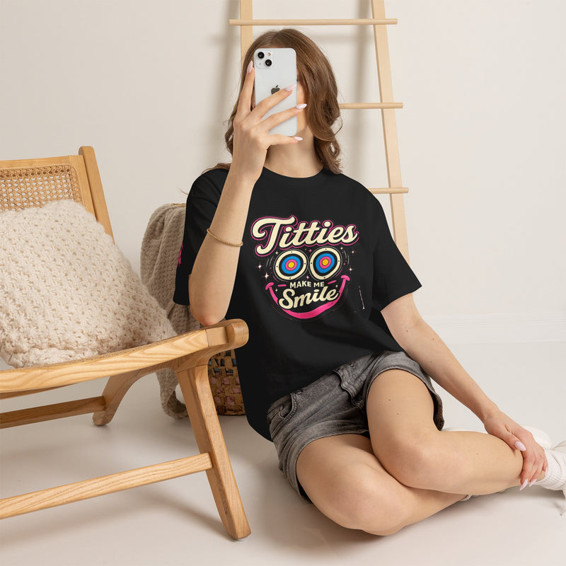 International Breast Cancer Awareness shirt | "Titties make me smile" Graphic