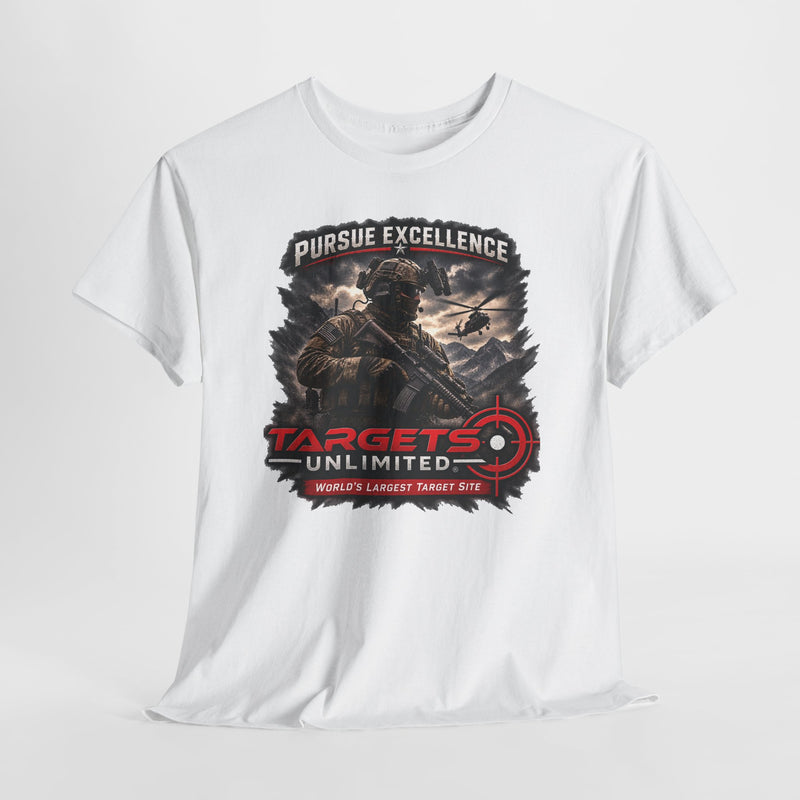 Pursue Excellence Archery & Shooting Tee | Targets Unlimited Back Graphic