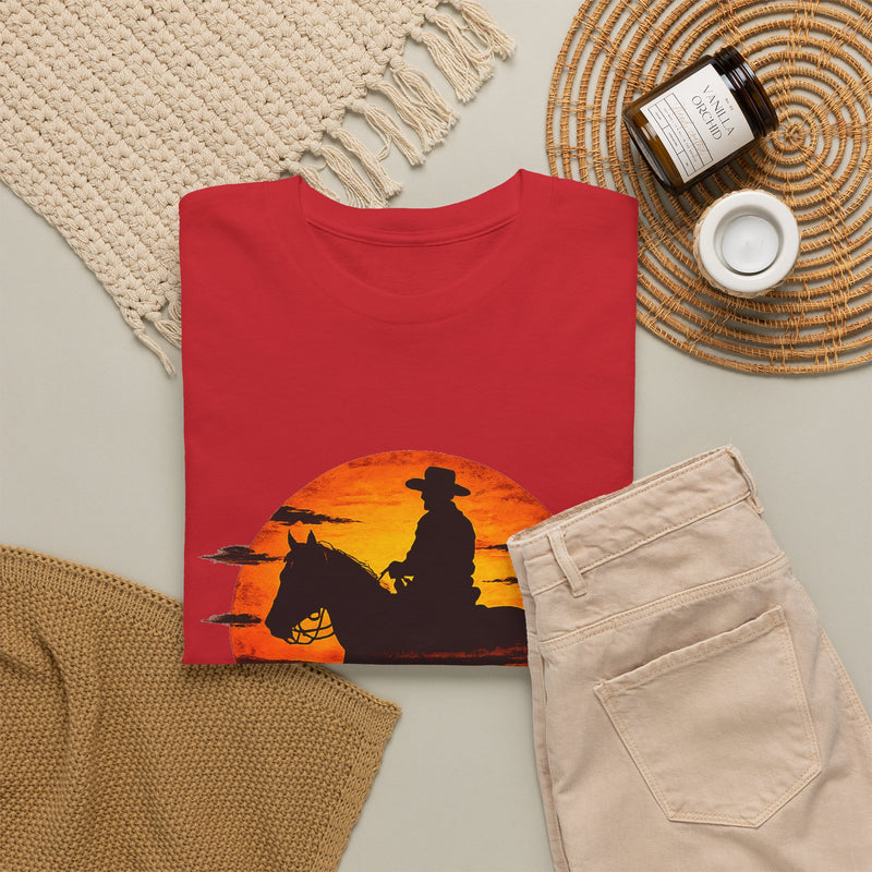 Live Free Cowboy Sunset T-shirt | Targets Unlimited Back Graphic