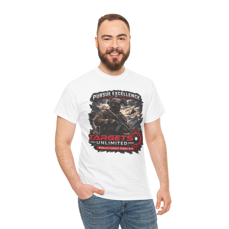 Pursue Excellence Archery & Shooting Tee | Targets Unlimited Back Graphic