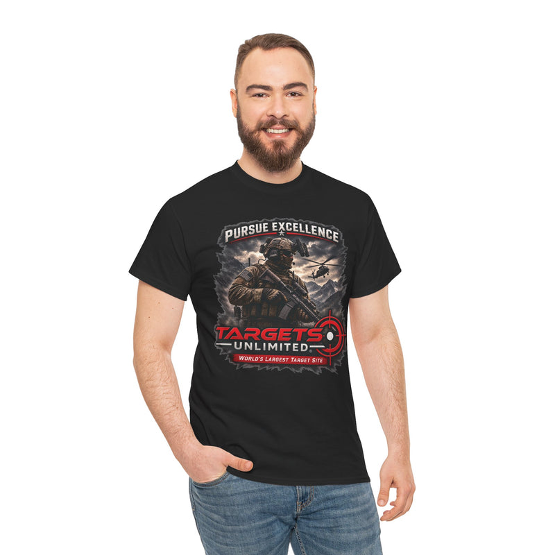 Pursue Excellence Archery & Shooting Tee | Targets Unlimited Back Graphic