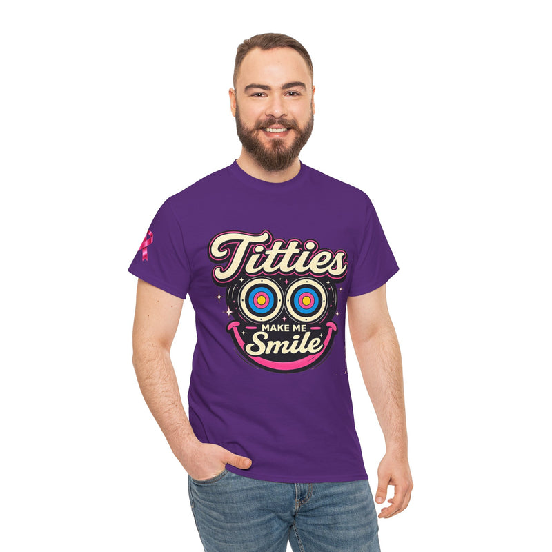 International Breast Cancer Awareness shirt | "Titties make me smile" Graphic