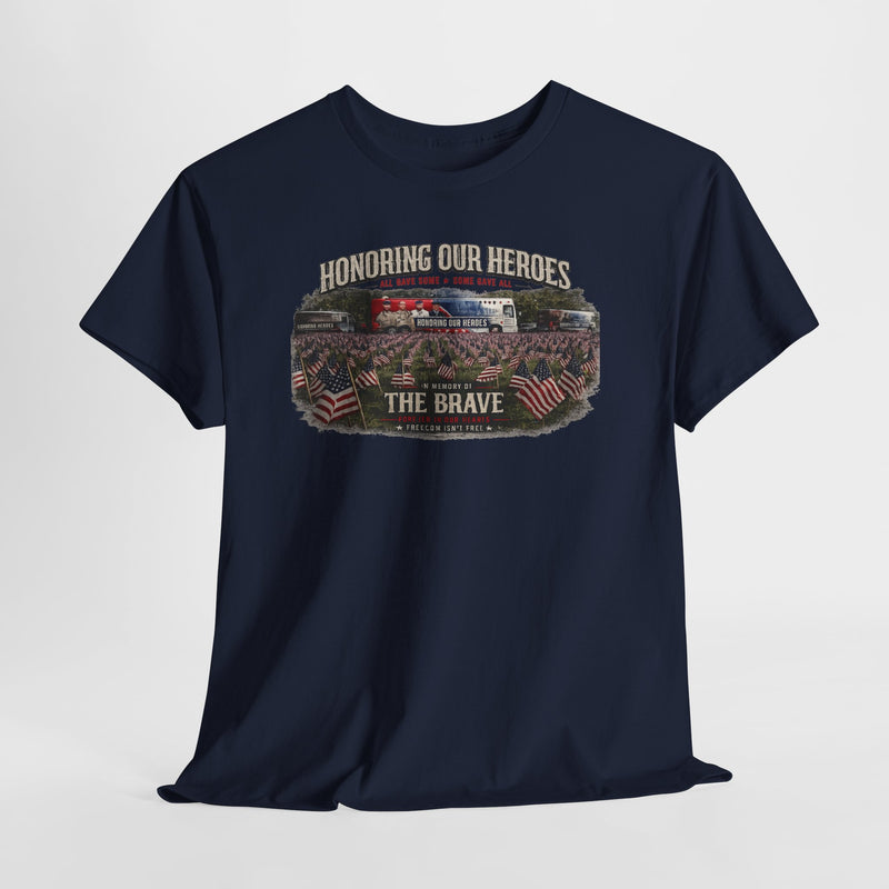 Honoring Our Heroes military memorial Tee | The Brave, American flag