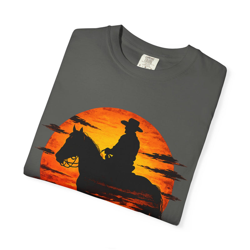 Live Free Cowboy Sunset T-shirt | Targets Unlimited Back Graphic