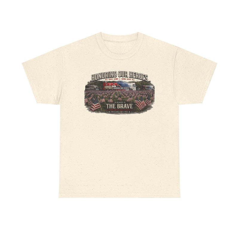 Honoring Our Heroes military memorial Tee | The Brave, American flag