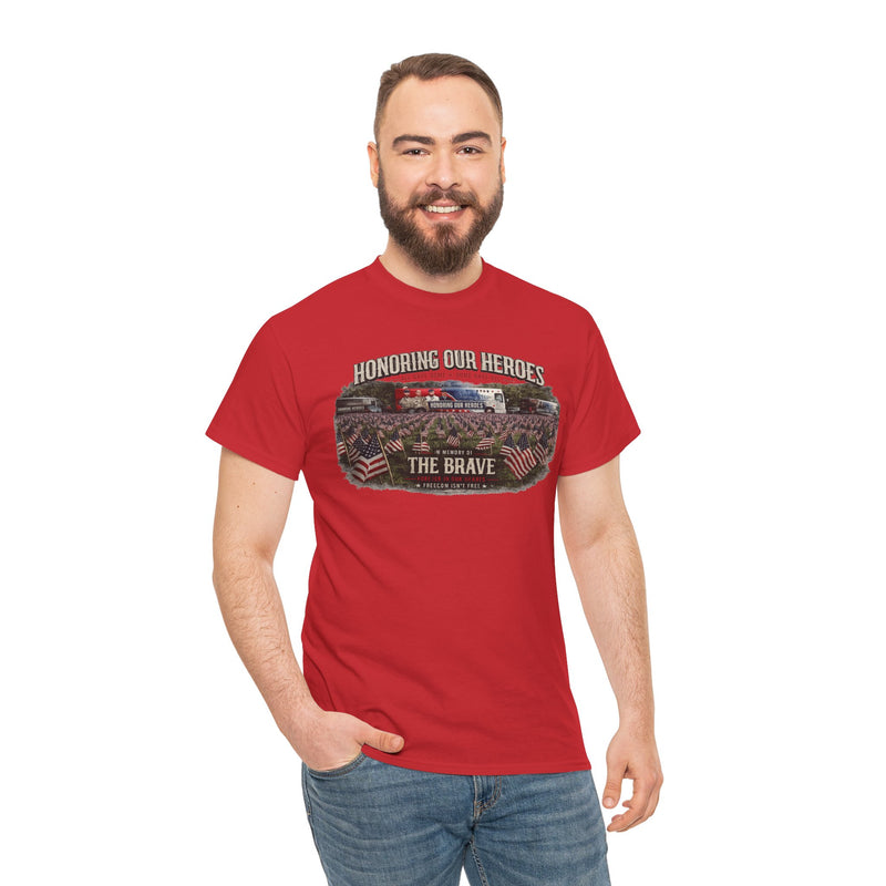 Honoring Our Heroes military memorial Tee | The Brave, American flag