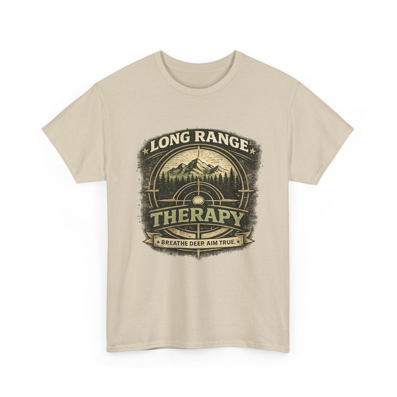 Long Range Therapy Target Shooting T-Shirt — "Long Range Therapy" Rifle Shooter Tee
