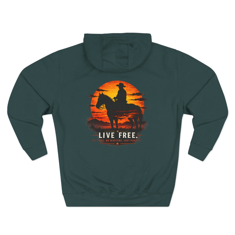 Live Free Cowboy silhouette hoodie | western sunset graphic hoodie