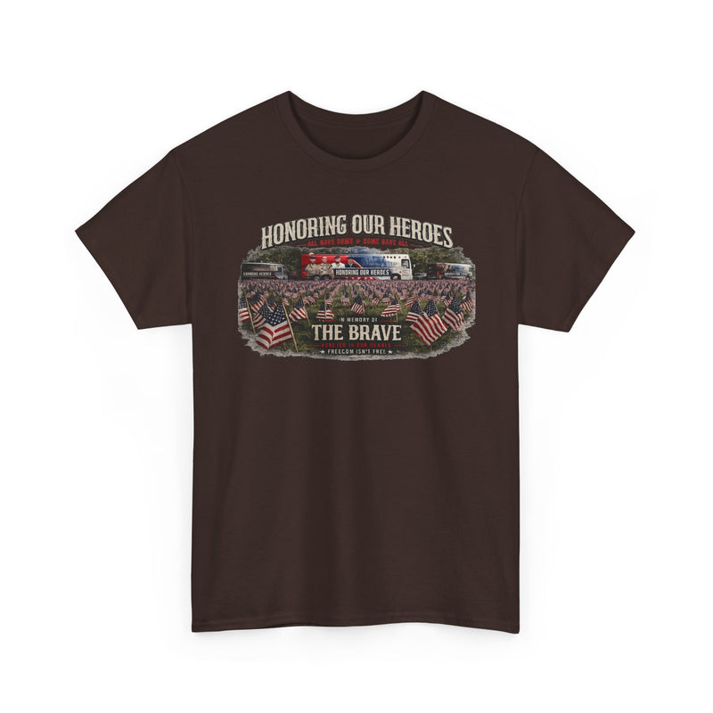 Honoring Our Heroes military memorial Tee | The Brave, American flag