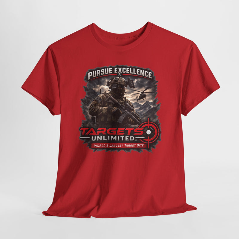 Pursue Excellence Archery & Shooting Tee | Targets Unlimited Back Graphic