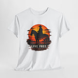 Live Free Cowboy Sunset T-shirt | Targets Unlimited Back Graphic — image 2