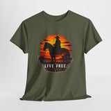 Live Free Cowboy Sunset T-shirt | Targets Unlimited Back Graphic — image 4