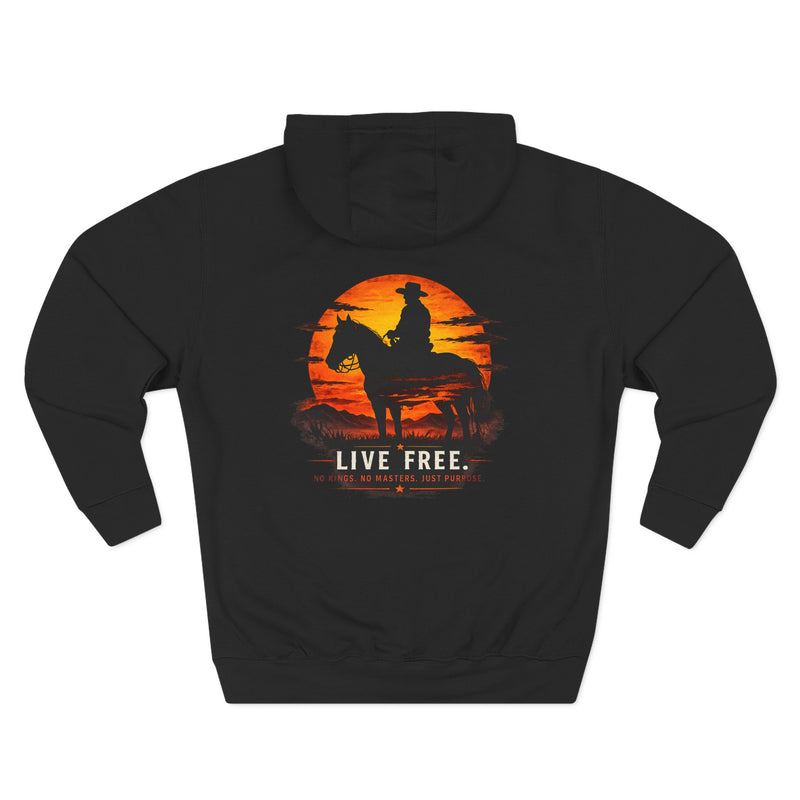 Live Free Cowboy silhouette hoodie | western sunset graphic hoodie