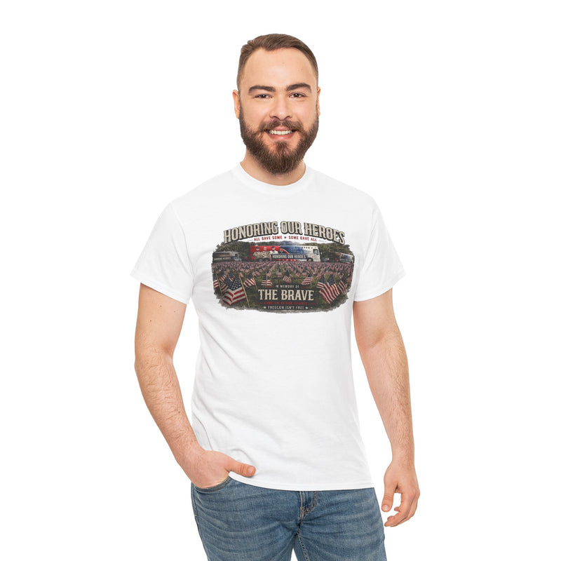 Honoring Our Heroes military memorial Tee | The Brave, American flag