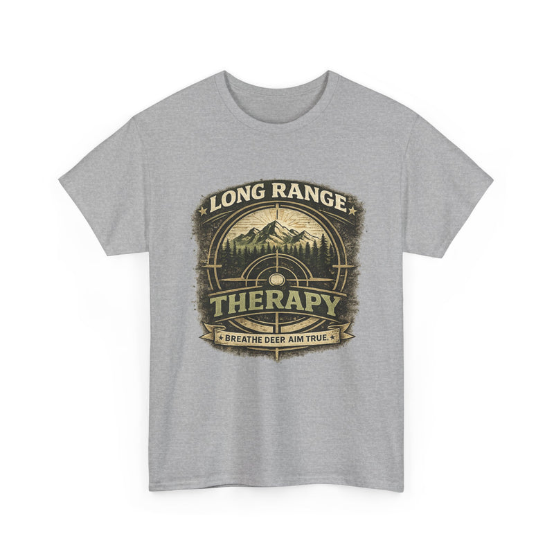 Long Range Therapy Target Shooting T-Shirt — "Long Range Therapy" Rifle Shooter Tee