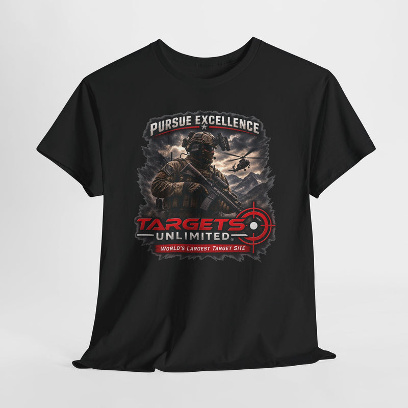 Pursue Excellence Archery & Shooting Tee | Targets Unlimited Back Graphic