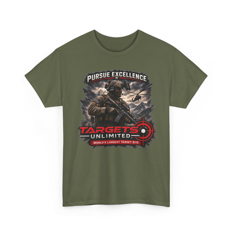 Pursue Excellence Archery & Shooting Tee | Targets Unlimited Back Graphic