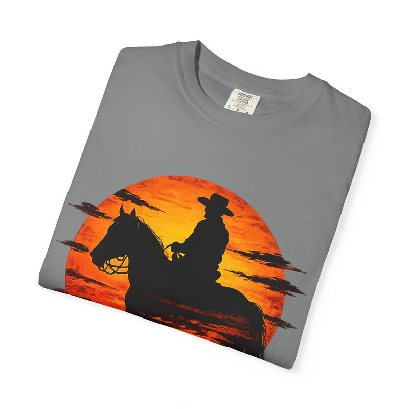 Live Free Cowboy Sunset T-shirt | Targets Unlimited Back Graphic