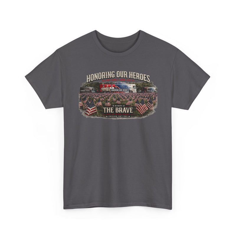 Honoring Our Heroes military memorial Tee | The Brave, American flag