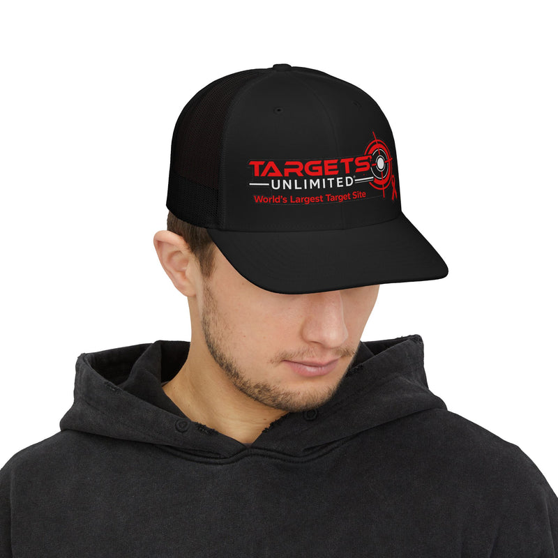Targets Unlimited logo Snapback | Trucker cap with target graphic