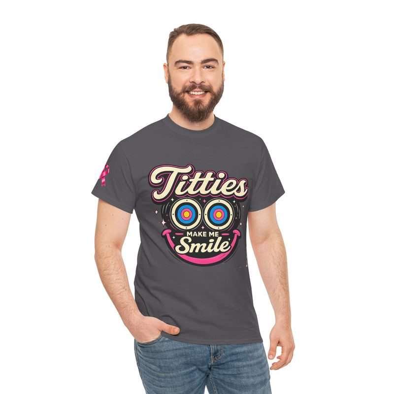 International Breast Cancer Awareness shirt | "Titties make me smile" Graphic