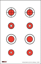 25 EZ2C Targets #19: Eight 1.5" Bullseyes Paper Target (Pad of 25) USA Made 11”x17”