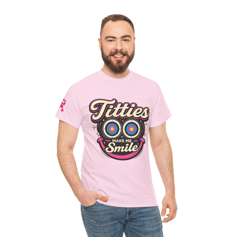 International Breast Cancer Awareness shirt | "Titties make me smile" Graphic