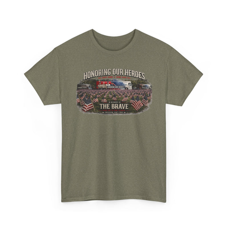 Honoring Our Heroes military memorial Tee | The Brave, American flag