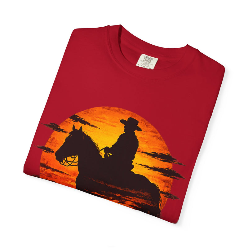 Live Free Cowboy Sunset T-shirt | Targets Unlimited Back Graphic