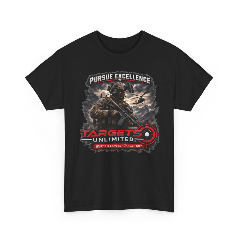 Pursue Excellence Archery & Shooting Tee | Targets Unlimited Back Graphic