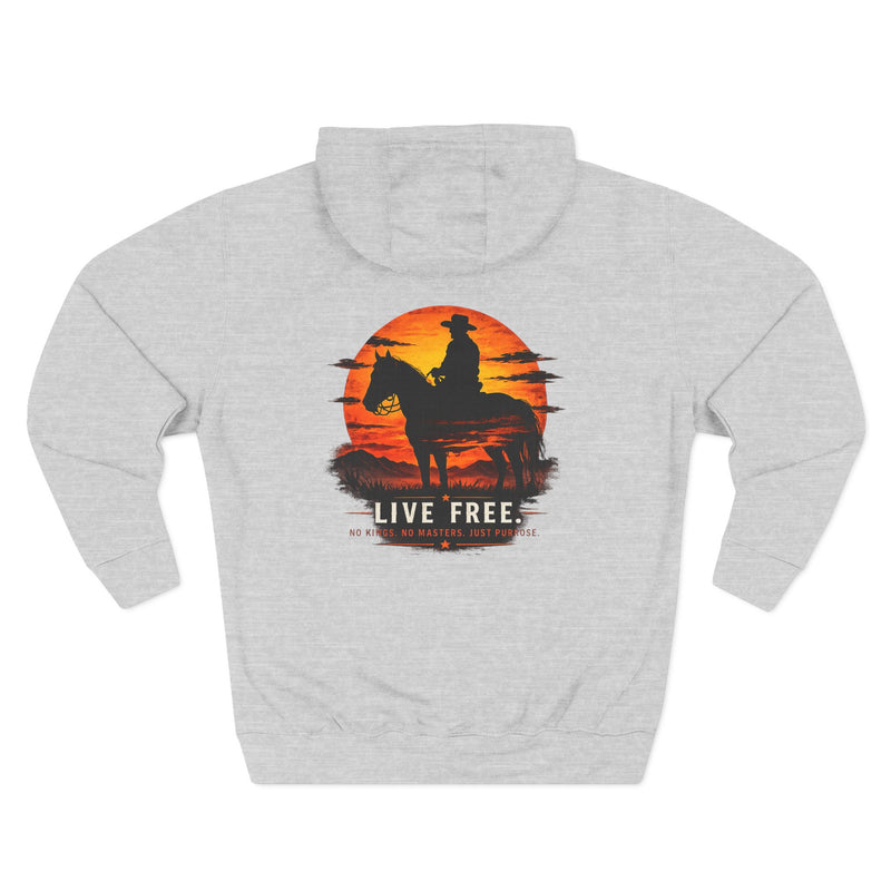 Live Free Cowboy silhouette hoodie | western sunset graphic hoodie