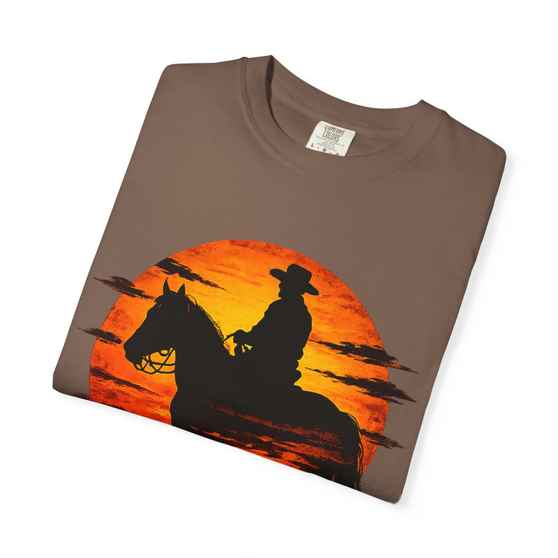 Live Free Cowboy Sunset T-shirt | Targets Unlimited Back Graphic