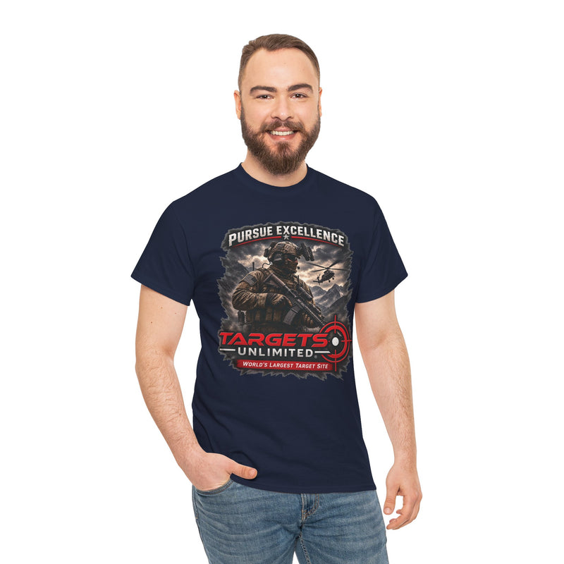 Pursue Excellence Archery & Shooting Tee | Targets Unlimited Back Graphic