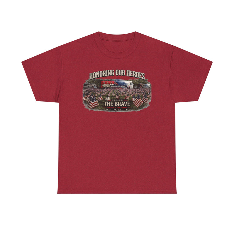 Honoring Our Heroes military memorial Tee | The Brave, American flag