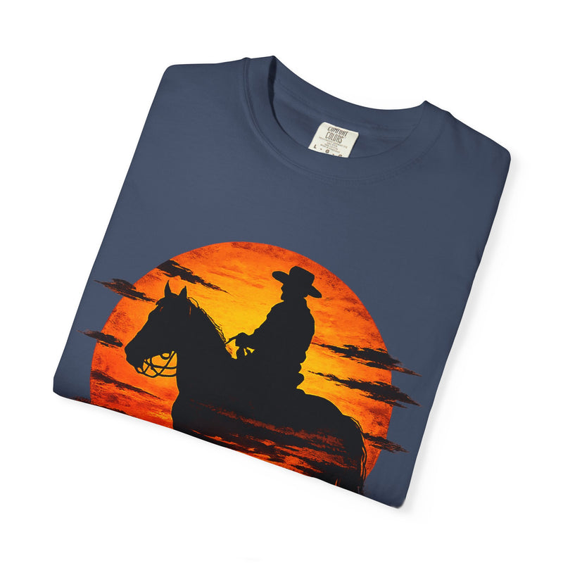 Live Free Cowboy Sunset T-shirt | Targets Unlimited Back Graphic