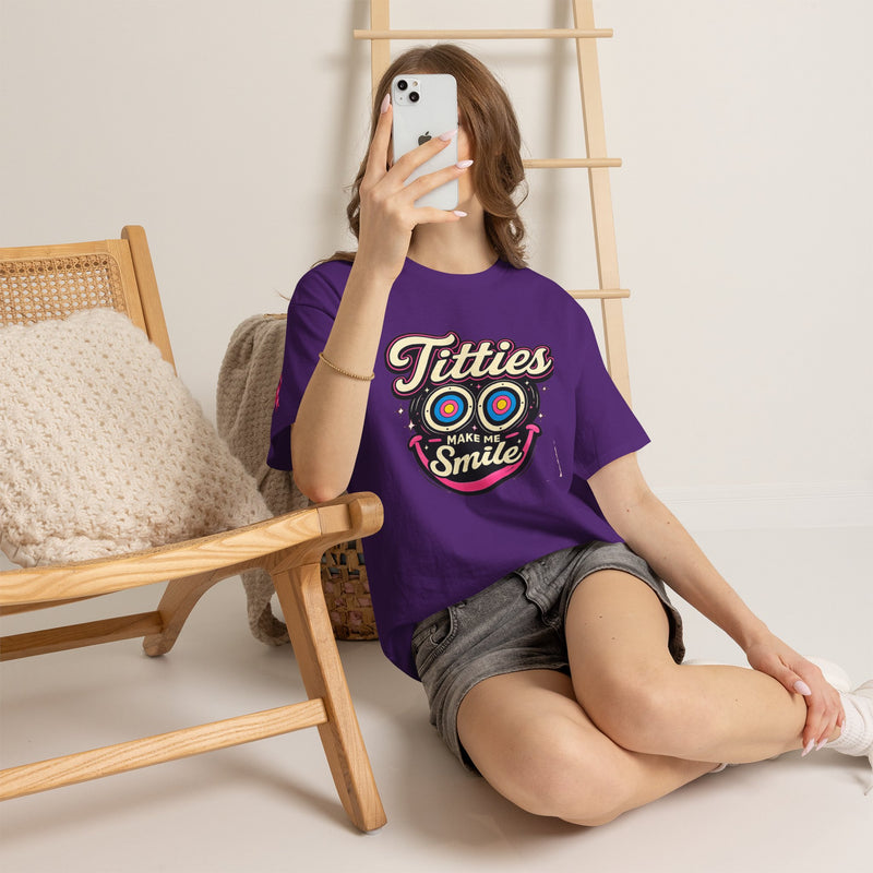 International Breast Cancer Awareness shirt | "Titties make me smile" Graphic