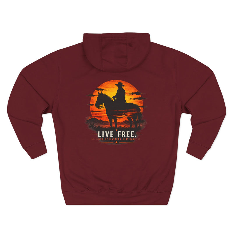 Live Free Cowboy silhouette hoodie | western sunset graphic hoodie