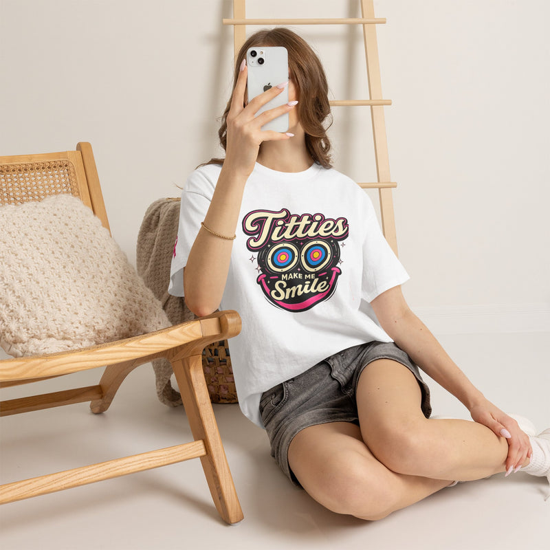 International Breast Cancer Awareness shirt | "Titties make me smile" Graphic