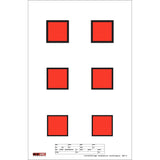 25 EZ2C Targets #18: Six 2” Squares Paper Shooting Targets Tear=Off Pad of 25 11"x17" USA MADE